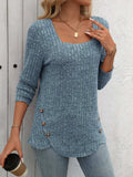 Square Neck Long Sleeve T-Shirt - Trendsi - Flyclothing LLC