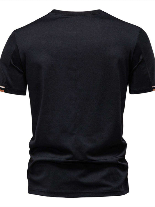 Men's Embroidered Round Neck T-Shirt - Trendsi - Flyclothing LLC