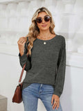 Round Neck Long Sleeve T-Shirt - Trendsi - Flyclothing LLC