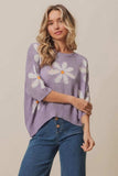 BiBi Floral Pattern Slit Sweater - Trendsi - Flyclothing LLC