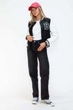 Love Me Now PU Leather Contrast Snap Down Bomber Jacket - Trendsi - Flyclothing LLC