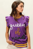 BiBi Queen Of Mardi Ruffled Armhole Sleeveless Knit Top - Trendsi - Flyclothing LLC