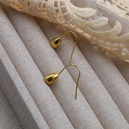 18K Gold-Plated Teardrop Earrings - Trendsi - Flyclothing LLC
