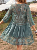 Lace Detail Plunge Cover-Up Dress - Trendsi - Flyclothing LLC
