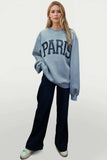 Basic Bae PARIS Round Neck Long Sleeve Air Scuba Sweatshirt - Trendsi - Flyclothing LLC