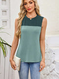 Textured Round Neck Tank - Trendsi - Flyclothing LLC