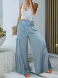 Smocked High Waist Pants - Trendsi - Flyclothing LLC