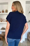 Double Take Full Size Mock Neck Short Sleeve Sweater - Trendsi - Flyclothing LLC