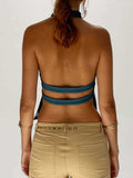 Backless Printed Halter Neck Tank - Trendsi - Flyclothing LLC