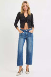RISEN High Rise Crop Straight Jeans - Trendsi - Flyclothing LLC