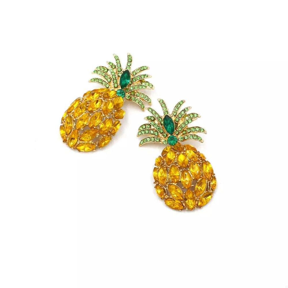 Pineapple Rhinestone Dangle Earrings - Trendsi - Flyclothing LLC