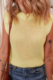 Hollowed Knit Round Neck Sweater Vest - Trendsi - Flyclothing LLC