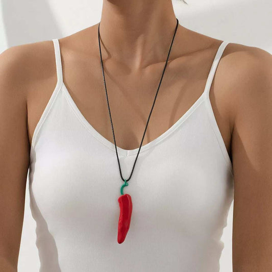 Chili Pepper Pendant Necklace - Trendsi - Flyclothing LLC