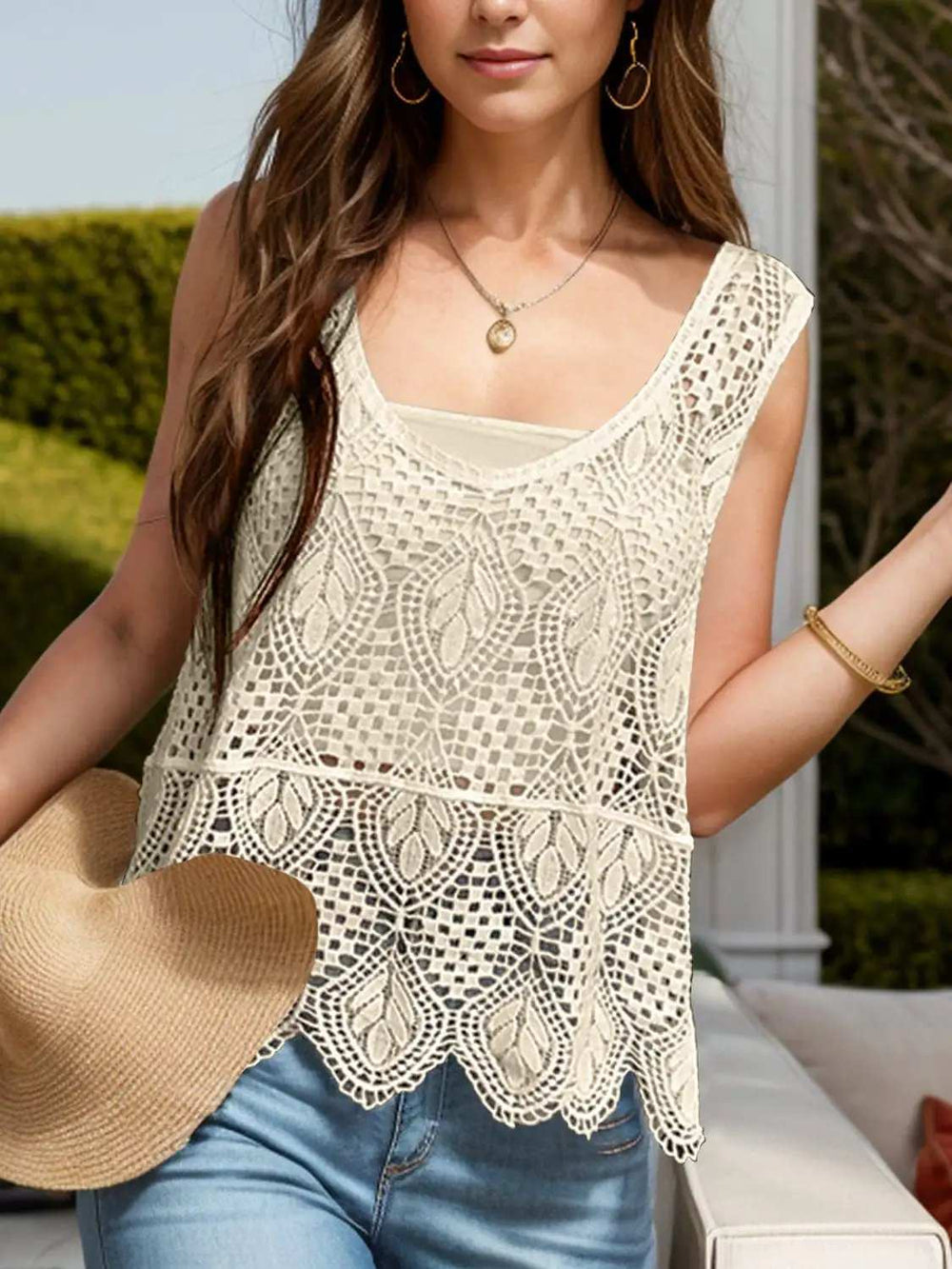 Cutout Wide Strap Cover-Up - Trendsi - Flyclothing LLC