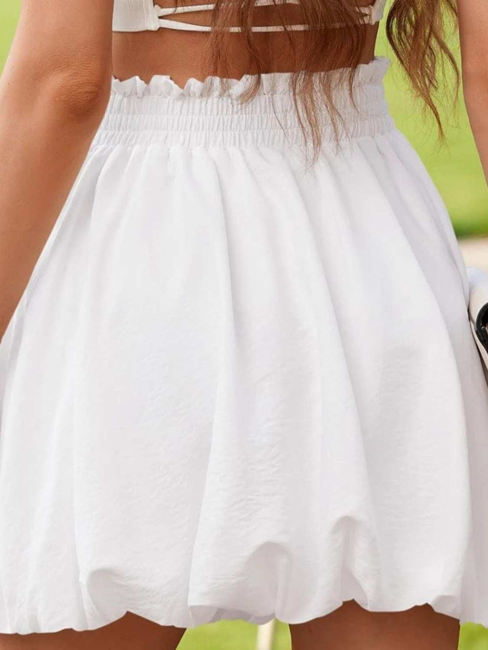 Frill Smocked Mini Skirt - Trendsi - Flyclothing LLC