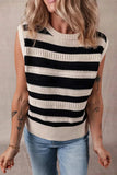 Color Block Round Neck Sweater Vest - Trendsi - Flyclothing LLC