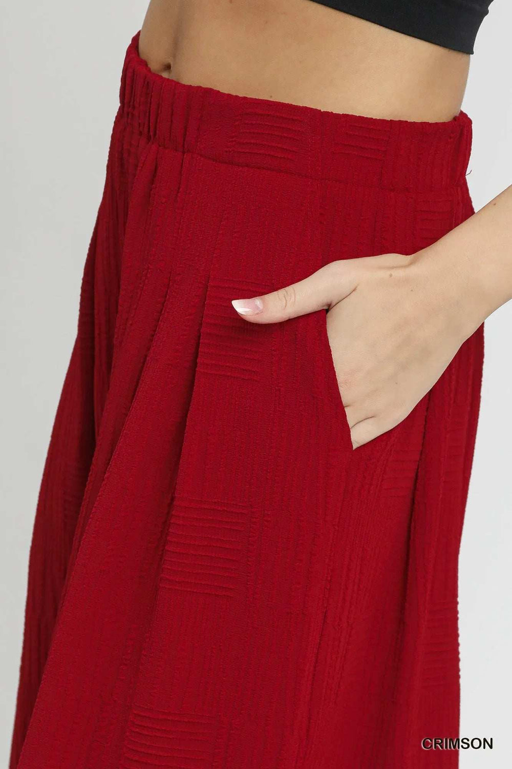 Umgee Elastic Waist Wide Leg Pants - Trendsi - Flyclothing LLC