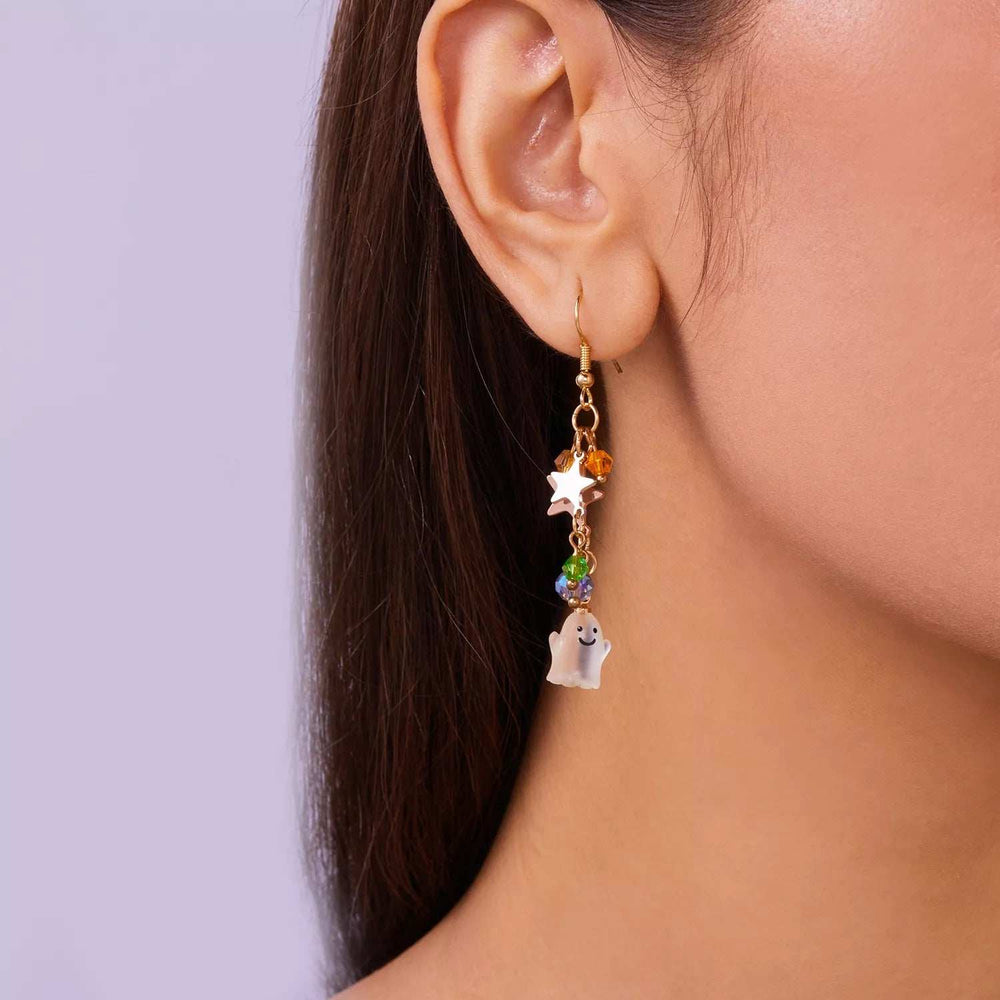 Halloween Asymmetrical Pumpkin Ghost Earrings - Trendsi - Flyclothing LLC