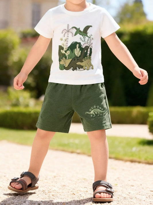 Children's Graphic T-Shirt & Shorts Set - Trendsi - Flyclothing LLC