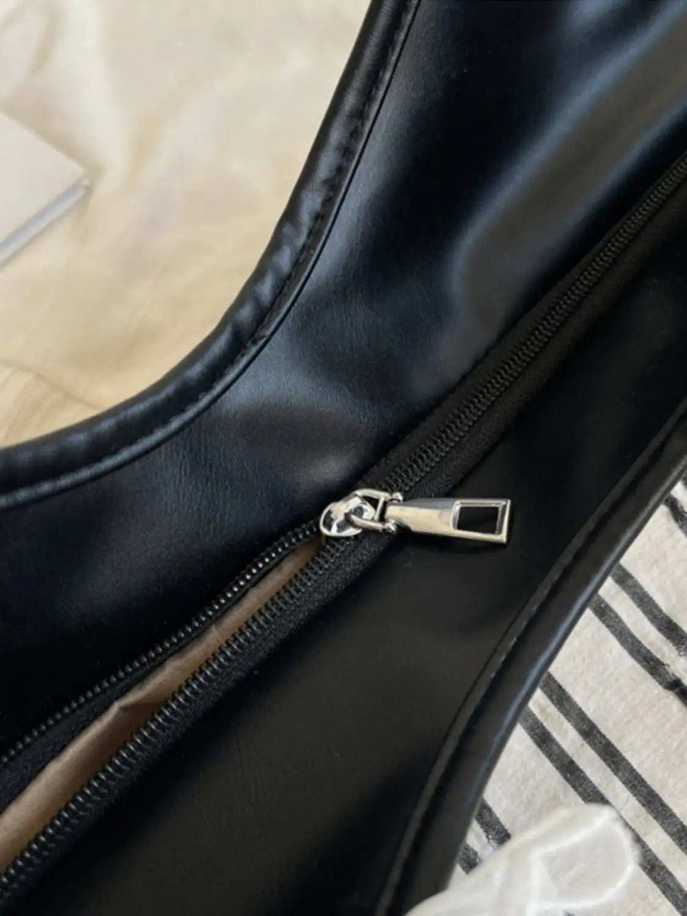 Striped Canvas Tote Bag - Trendsi - Flyclothing LLC