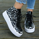 PU Leather Leopard Platform Sneakers - Trendsi - Flyclothing LLC