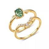 1 Carat Moissanite 925 Sterling Silver 2 Piece Ring - Trendsi - Flyclothing LLC