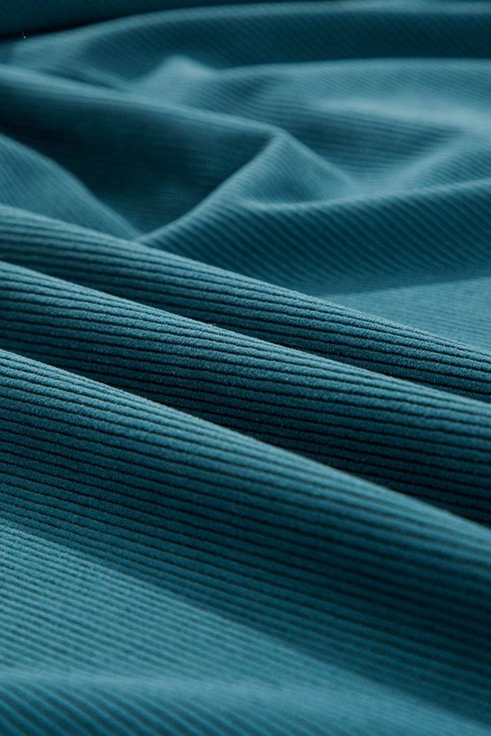 Corduroy Quarter Snap Three-Quarter Sleeve Dress - Trendsi - Flyclothing LLC