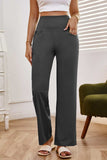 High Waist Wide Leg Pants with Pockets - Trendsi - Flyclothing LLC