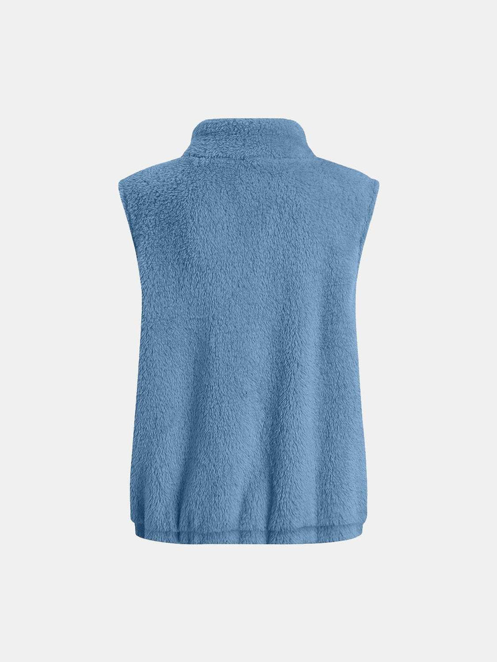 Full Size Fuzzy Zip Up Vest Coat with Pockets - Trendsi - Flyclothing LLC