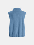 Full Size Fuzzy Zip Up Vest Coat with Pockets - Trendsi - Flyclothing LLC