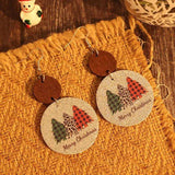 PU Leather Christmas Tree Earrings - Trendsi - Flyclothing LLC