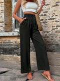 Tied High Waist Wide Leg Pants with Pockets - Trendsi - Flyclothing LLC