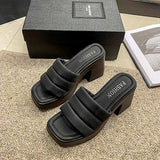 Open Toe Block Heel Sandals - Trendsi - Flyclothing LLC