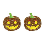 Demon Pumpkin Rhinestone Alloy Earrings - Trendsi - Flyclothing LLC