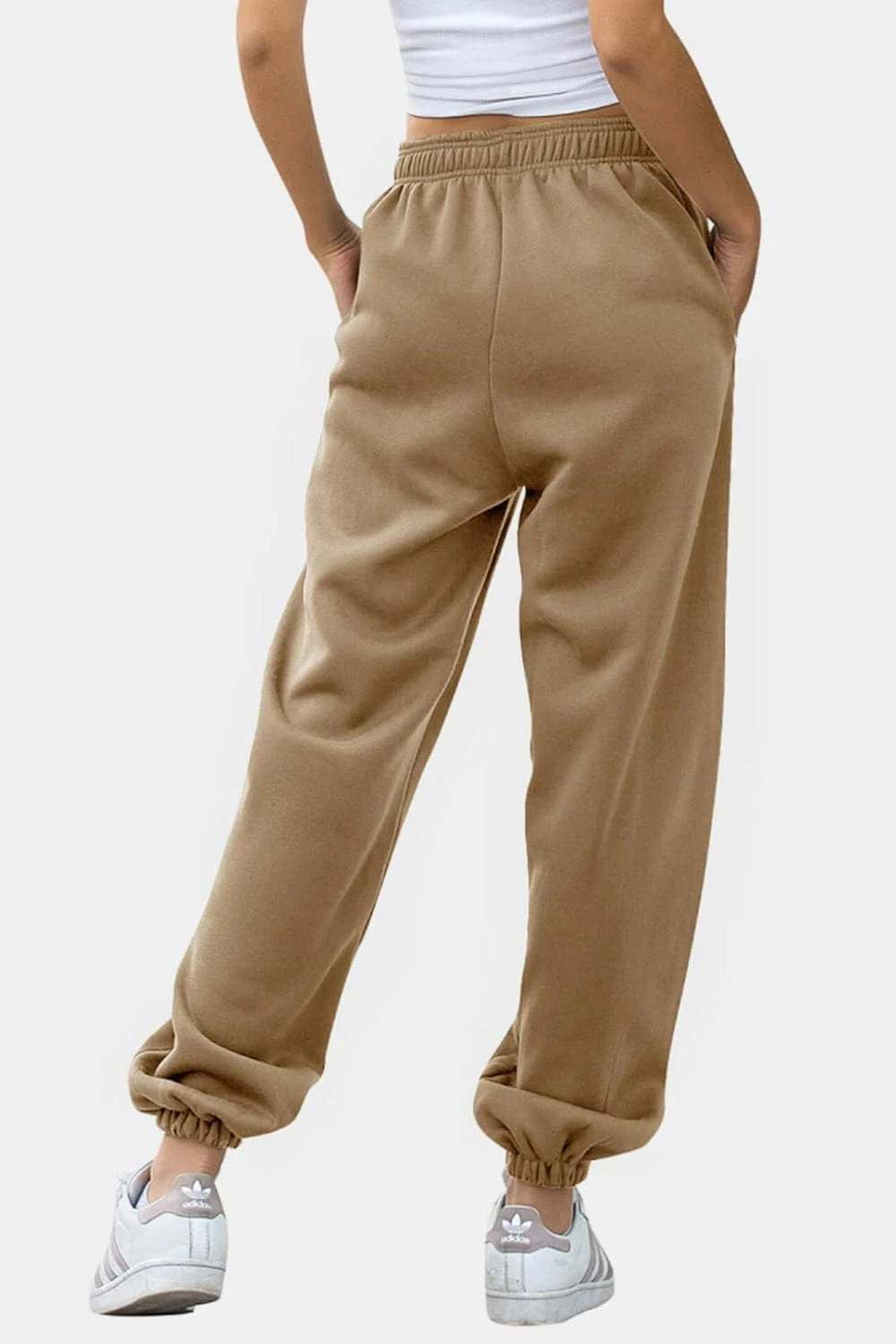 Elastic Waist Joggers with Pockets - Trendsi - Flyclothing LLC