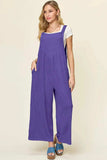 Double Take Full Size Texture Sleeveless Wide Leg Overall - Trendsi - Flyclothing LLC