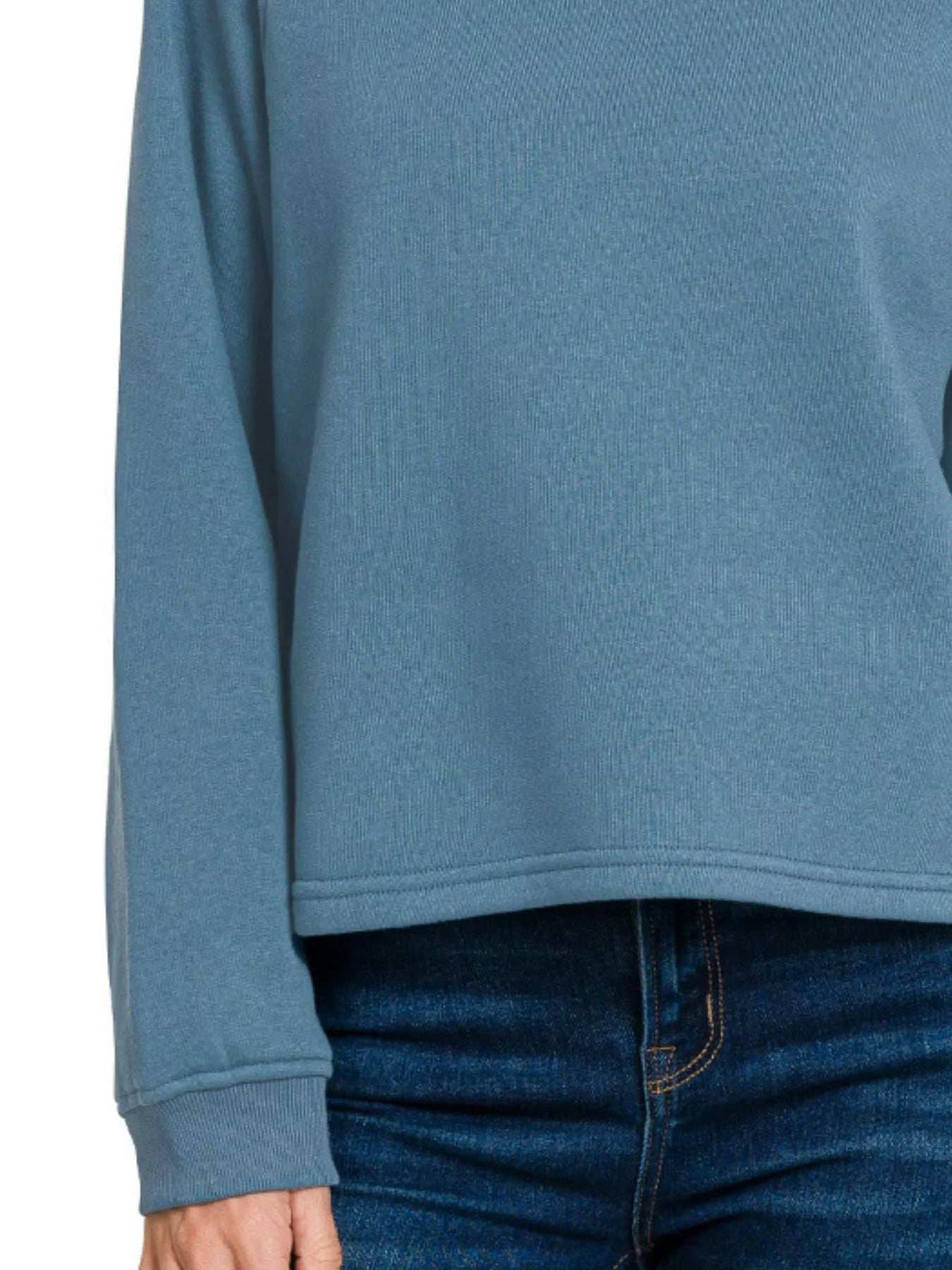 Zenana Fleece Raglan Round-Neck Sweatshirt - Trendsi - Flyclothing LLC