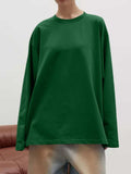 Round Neck Dropped Shoulder Long Sleeve T-Shirt - Trendsi - Flyclothing LLC