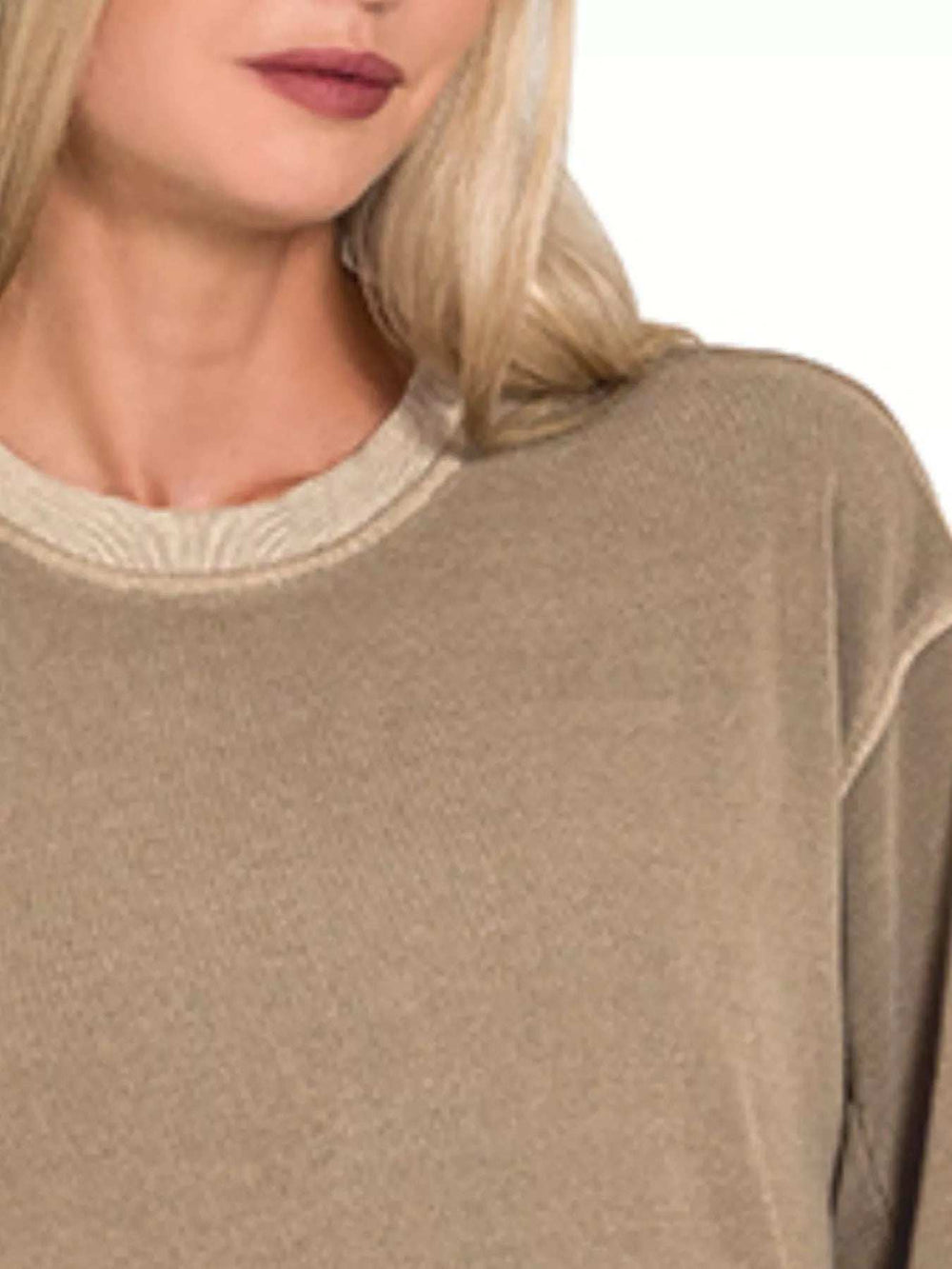 Zenana Soft Fleece Pigment Dye Sweatshirts Dress - Trendsi - Flyclothing LLC