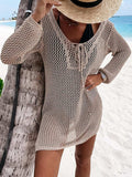 Openwork Tie Neck Cover-Up - Trendsi - Flyclothing LLC