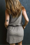 Drawstring Scoop Neck Mini Dress - Trendsi - Flyclothing LLC