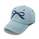 Bow Embroidered Denim Baseball Cap - Trendsi - Flyclothing LLC