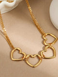 18K Gold-Plated Stainless Steel Heart Necklace - Trendsi - Flyclothing LLC