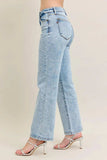 Judy Blue Full Size High Waist Stone Wash Straight Jeans Plus Size - Trendsi - Flyclothing LLC