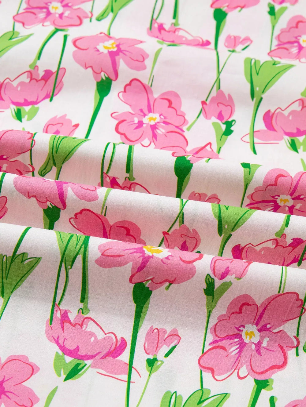 Floral Print Contrast Trim V Neck Double Ruffled Short Sleeve Blouse - Trendsi - Flyclothing LLC