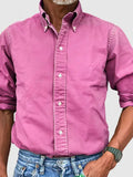 Men's Full Size Collared Neck Button Down Shirt Plus Size - Trendsi - Flyclothing LLC