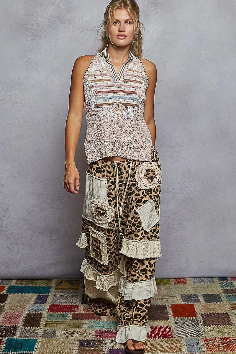 POL Striped Collar Sweater Vest with Star Patch - Trendsi - Flyclothing LLC