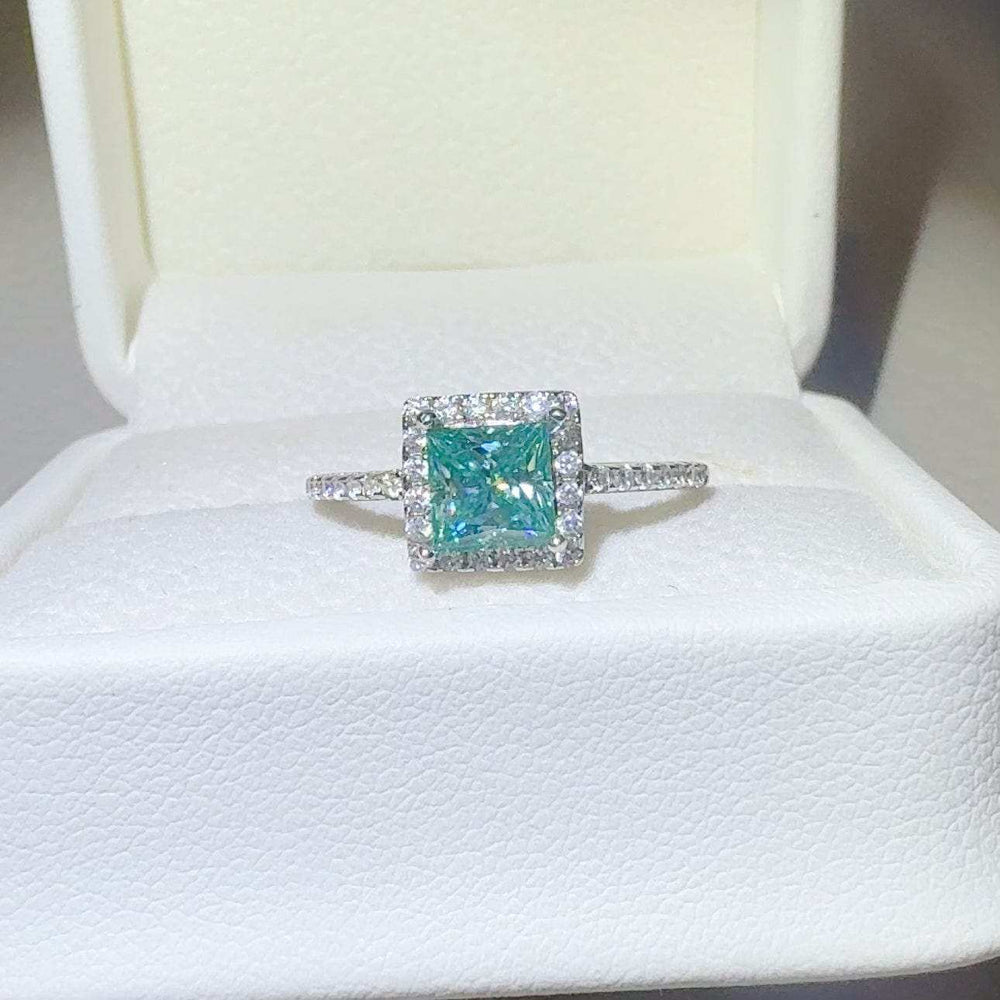 2 Carat 925 Sterling Silver Moissanite Square Shape Ring - Trendsi - Flyclothing LLC