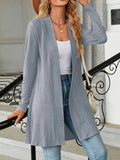 Open Front Long Sleeve Cardigan - Trendsi - Flyclothing LLC