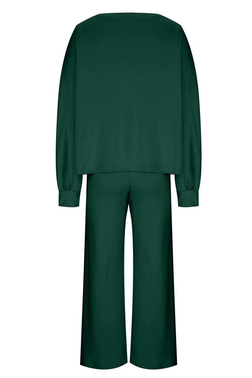Round Neck Long Sleeve Top and Pants Set - Trendsi - Flyclothing LLC